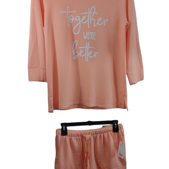 Sonoma 2 Piece Intimates Short Set Peach "Together We're Better' XS - Picture 1 of 14